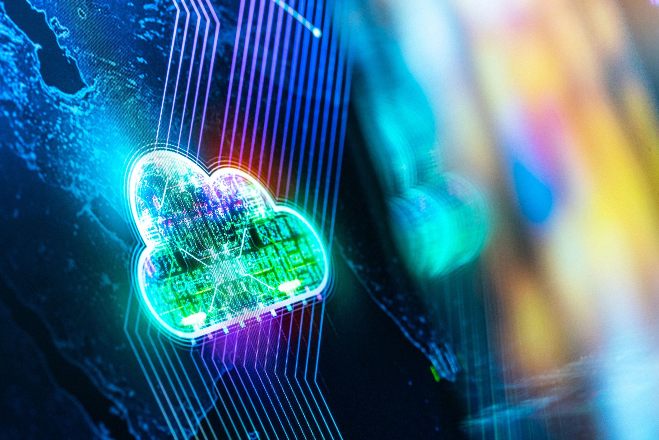 Abstract cloud computing technology concept
